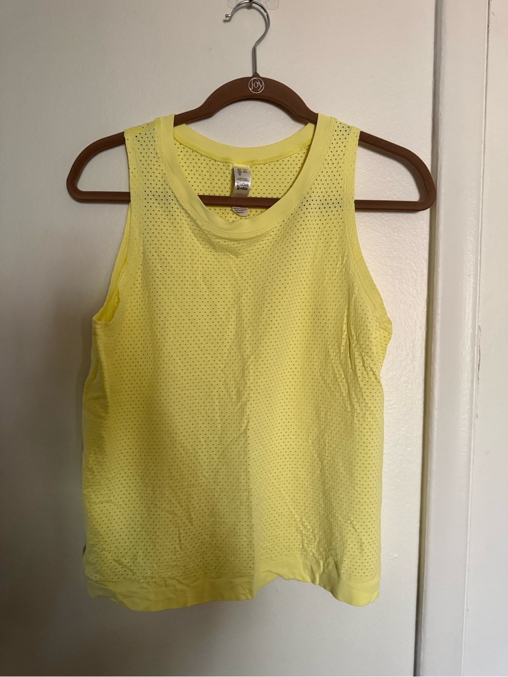 SPANX Yellow Perforated Sleeveless Tank Top